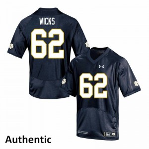 #62 Brennan Wicks University of Notre Dame Men's Authentic Embroidery Jersey Navy