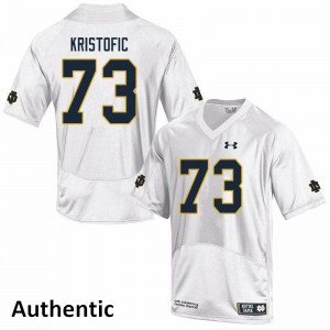 #73 Andrew Kristofic Fighting Irish Men's Authentic University Jerseys White