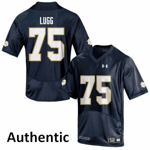 #75 Josh Lugg University of Notre Dame Men's Authentic NCAA Jerseys Navy