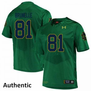 #81 Jay Brunelle Irish Men's Authentic Official Jersey Green