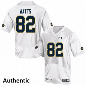 #82 Xavier Watts Irish Men's Authentic University Jerseys White