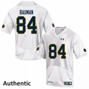 #84 Kevin Bauman Notre Dame Fighting Irish Men's Authentic Stitch Jersey White