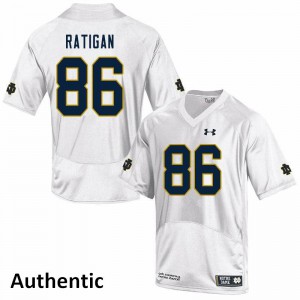 #86 Conor Ratigan Notre Dame Fighting Irish Men's Authentic Stitch Jerseys White