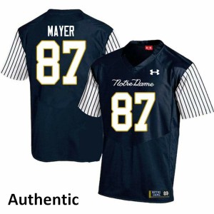#87 Michael Mayer Notre Dame Men's Alternate Authentic NCAA Jerseys Navy Blue