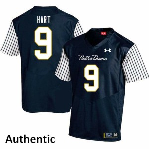 #9 Cam Hart University of Notre Dame Men's Alternate Authentic Football Jerseys Navy Blue