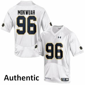#96 Pete Mokwuah Notre Dame Men's Authentic Embroidery Jerseys White