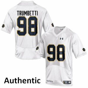 #98 Andrew Trumbetti Irish Men's Authentic High School Jerseys White