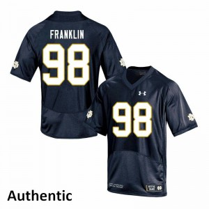 #98 Ja'Mion Franklin UND Men's Authentic Embroidery Jersey Navy