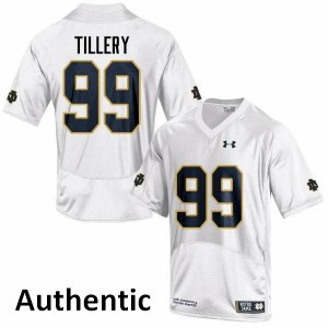 #99 Jerry Tillery University of Notre Dame Men's Authentic NCAA Jersey White
