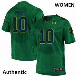 #10 Isaiah Pryor University of Notre Dame Women's Authentic College Jerseys Green