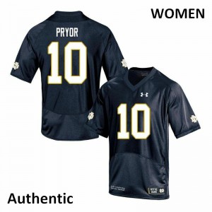 #10 Isaiah Pryor Notre Dame Women's Authentic Player Jerseys Navy