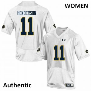 #11 Ramon Henderson Irish Women's Authentic College Jersey White