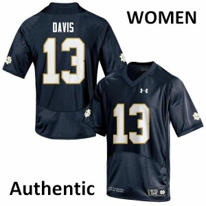 #13 Avery Davis University of Notre Dame Women's Authentic Embroidery Jerseys Navy