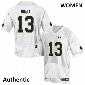 #13 Paul Moala UND Women's Authentic Stitched Jerseys White