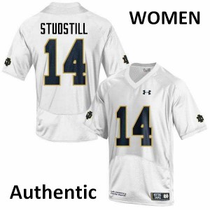 #14 Devin Studstill Fighting Irish Women's Authentic High School Jersey White