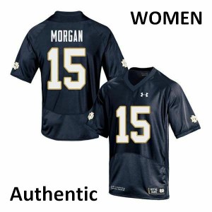 #15 D.J. Morgan Fighting Irish Women's Authentic Stitched Jerseys Navy
