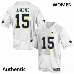 #15 Phil Jurkovec Notre Dame Women's Authentic High School Jersey White