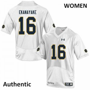 #16 Cameron Ekanayake UND Women's Authentic Football Jerseys White