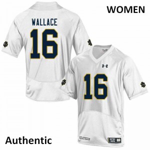#16 KJ Wallace Notre Dame Women's Authentic University Jerseys White