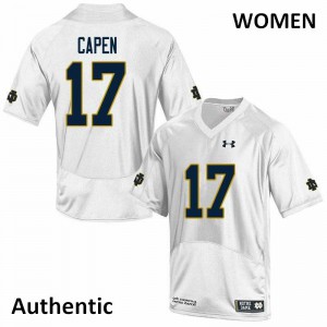 #17 Cole Capen Fighting Irish Women's Authentic Alumni Jersey White