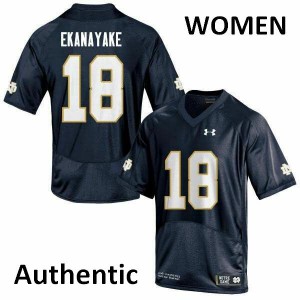 #18 Cameron Ekanayake Irish Women's Authentic Official Jerseys Navy