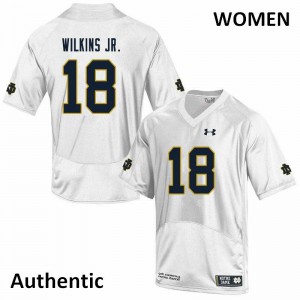 #18 Joe Wilkins Jr. Notre Dame Women's Authentic College Jerseys White