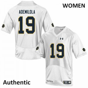 #19 Justin Ademilola University of Notre Dame Women's Authentic University Jersey White