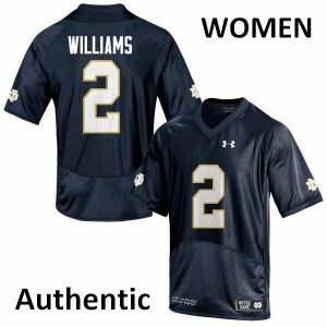 #2 Dexter Williams Notre Dame Women's Authentic High School Jersey Navy Blue