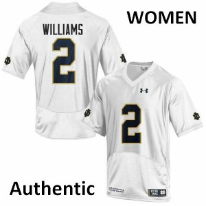 #2 Dexter Williams University of Notre Dame Women's Authentic Embroidery Jersey White