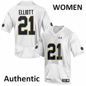 #21 Jalen Elliott Notre Dame Fighting Irish Women's Authentic NCAA Jerseys White
