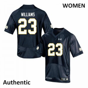 #23 Kyren Williams Notre Dame Women's Authentic Embroidery Jersey Navy