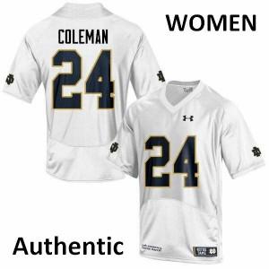 #24 Nick Coleman Irish Women's Authentic Official Jerseys White