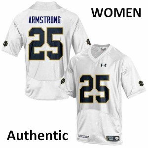 #25 Jafar Armstrong Notre Dame Fighting Irish Women's Authentic NCAA Jersey White