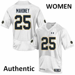 #25 John Mahoney Notre Dame Women's Authentic NCAA Jerseys White