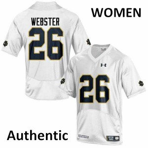#26 Austin Webster Notre Dame Women's Authentic Football Jersey White