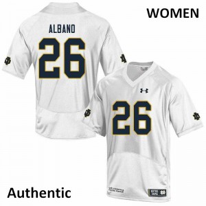 #26 Leo Albano Irish Women's Authentic Football Jersey White