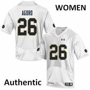 #26 Temitope Agoro University of Notre Dame Women's Authentic Football Jersey White