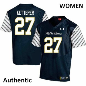 #27 Chase Ketterer University of Notre Dame Women's Alternate Authentic Player Jersey Navy Blue