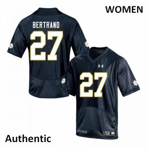 #27 JD Bertrand University of Notre Dame Women's Authentic Football Jerseys Navy