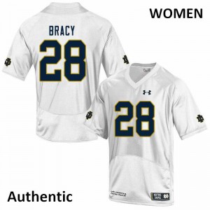 #28 TaRiq Bracy University of Notre Dame Women's Authentic Football Jerseys White