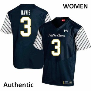 #3 Avery Davis Notre Dame Women's Alternate Authentic Embroidery Jersey Navy Blue
