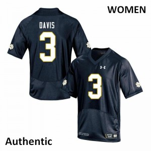 #3 Avery Davis Irish Women's Authentic University Jersey Navy