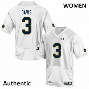 #3 Avery Davis University of Notre Dame Women's Authentic Stitch Jersey White