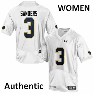 #3 C.J. Sanders Notre Dame Fighting Irish Women's Authentic Embroidery Jerseys White