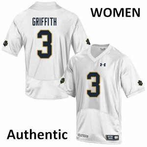 #3 Houston Griffith Irish Women's Authentic Embroidery Jerseys White