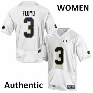 #3 Michael Floyd University of Notre Dame Women's Authentic NCAA Jersey White