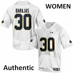 #30 Josh Barajas University of Notre Dame Women's Authentic Player Jersey White