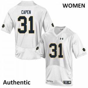 #31 Cole Capen UND Women's Authentic NCAA Jerseys White