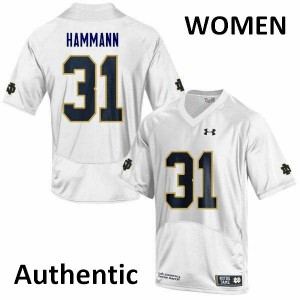 #31 Grant Hammann Fighting Irish Women's Authentic High School Jersey White