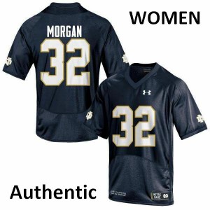#32 D.J. Morgan University of Notre Dame Women's Authentic Embroidery Jerseys Navy Blue